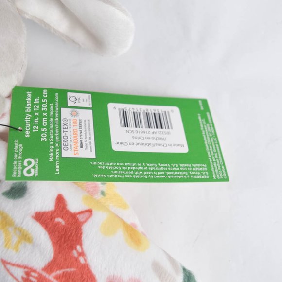 Gerber Modern Moments Baby Girl Pink Floral Bunny Rabbit Security Blanket - Picture 5 of 5